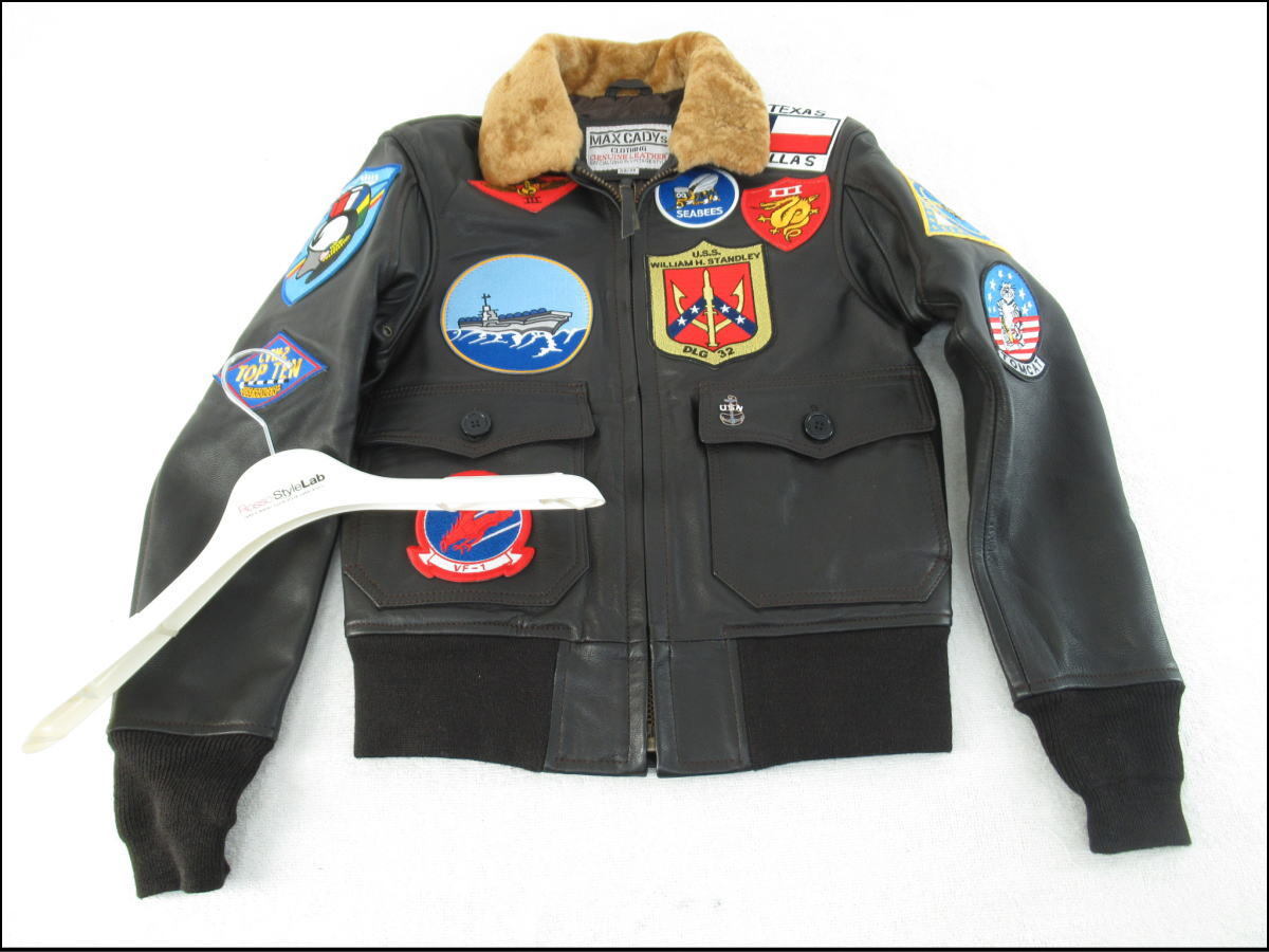 ■070901-029■未使用保管品■MAX CADYS■TOP GUN/トップガン■レザージャケット■XS/34サイズ■ハンガー付き■現状■拍卖