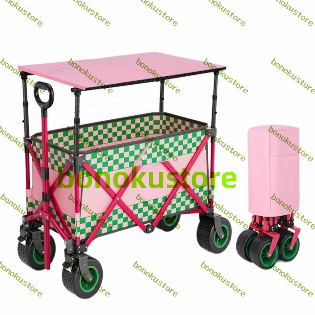 キャリーカート キャンピングカー 屋外夜市の屋台トラック 流行のキャンピングカー トロリー キャンピングカー ポータブル (Pink B)拍卖