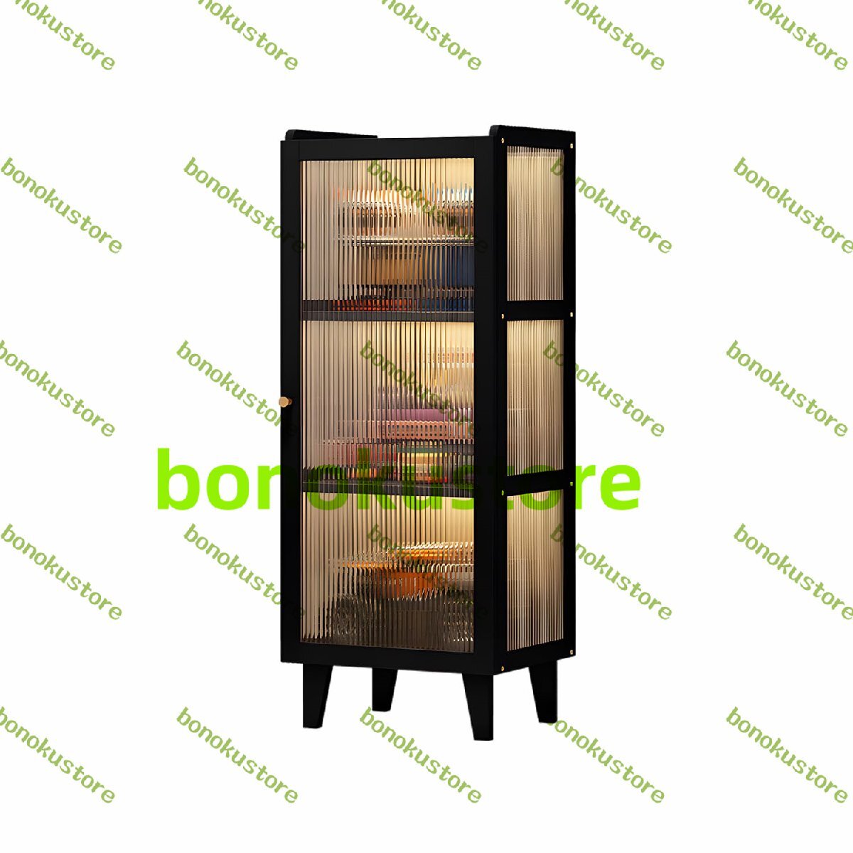 ドア付き本棚ディスプレイキャビネット 自立本棚収納オーガナイザー おもちゃオーガナイザーラック リビングルーム用 With door 3Tier拍卖