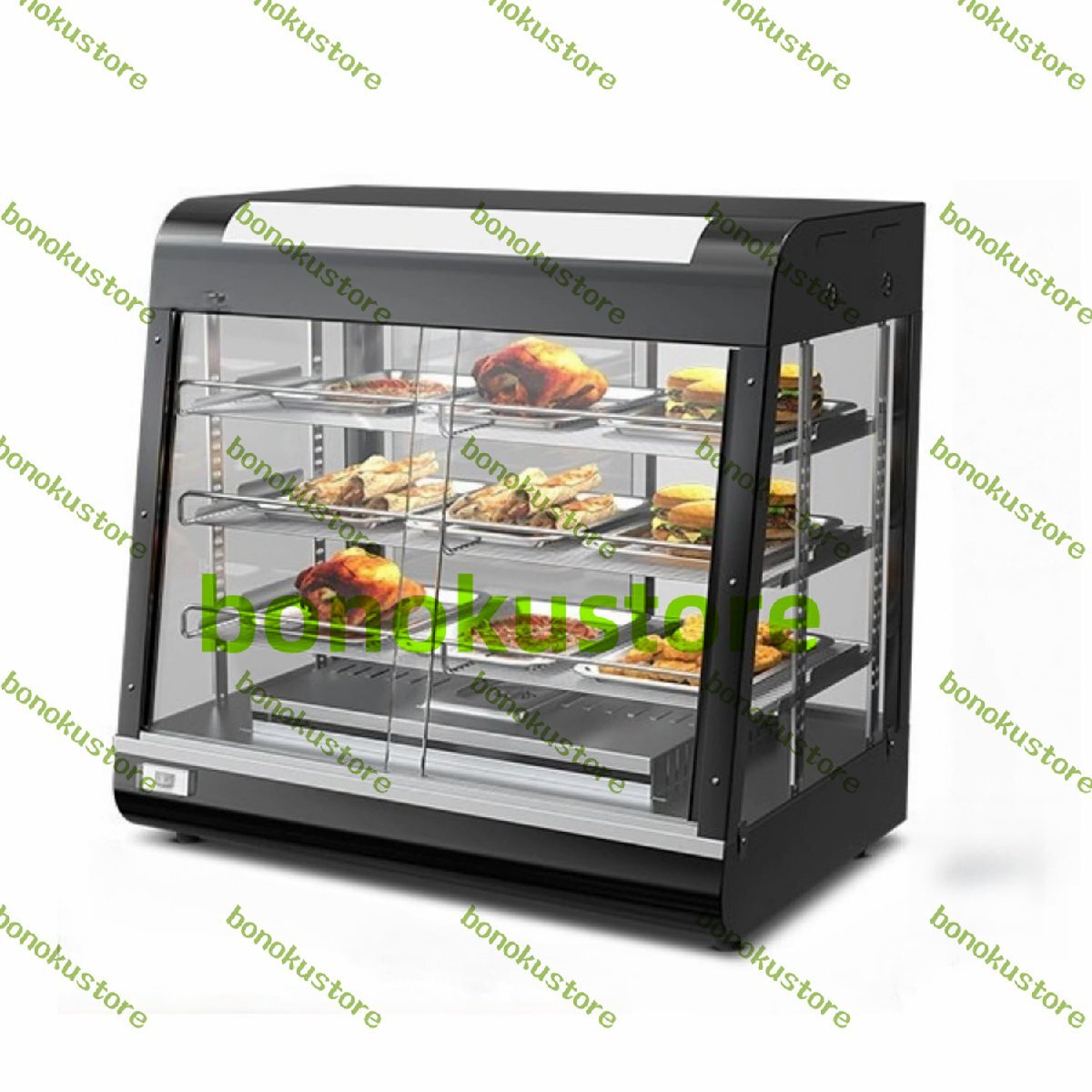 業務用フードウォーマー ホットフードショーケースウォーマー 3層業務用フードウォーマー 1000W温度範囲0?85℃ LED照明 (66*48*64cm)拍卖