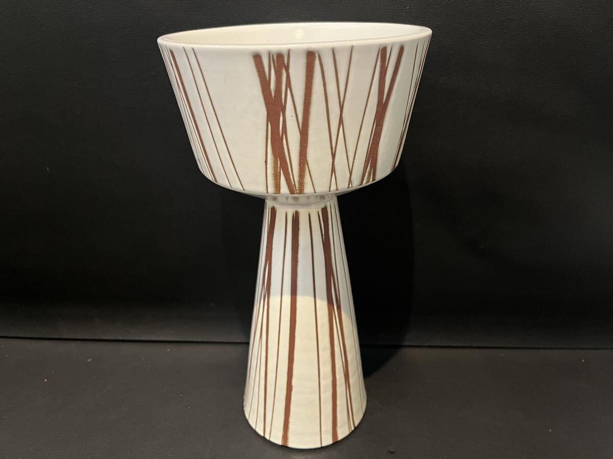 高台 変形花器 花瓶 フラワーベース 北欧風 華道 生花 池坊 月草流 小原流拍卖