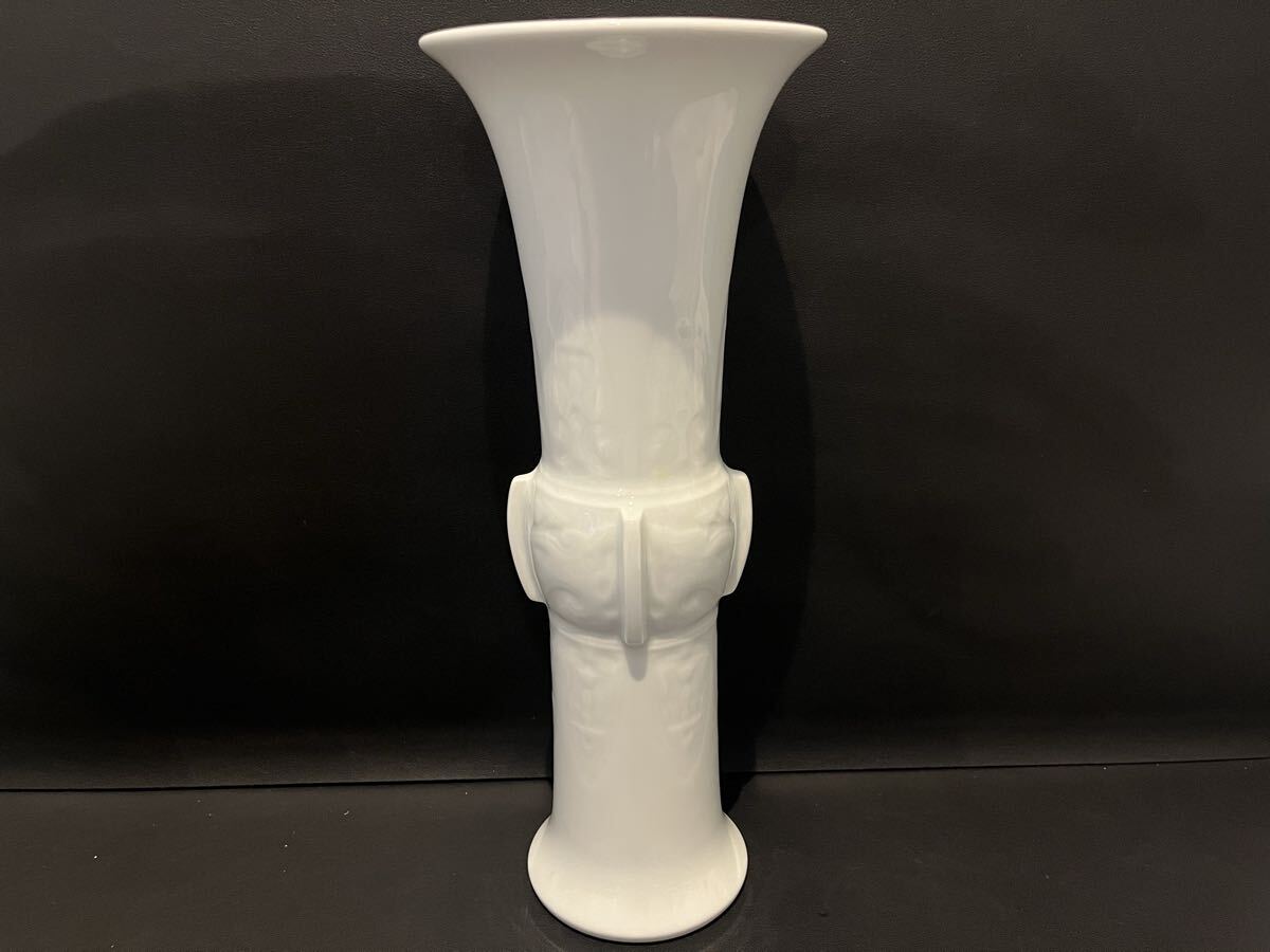 花器(4)砥部焼 山田雲石 白磁 尊式花器 雲石窯  投げ入れ花瓶  花入 フラワーベース インテリア  ◎小原流花器等出品中◎拍卖