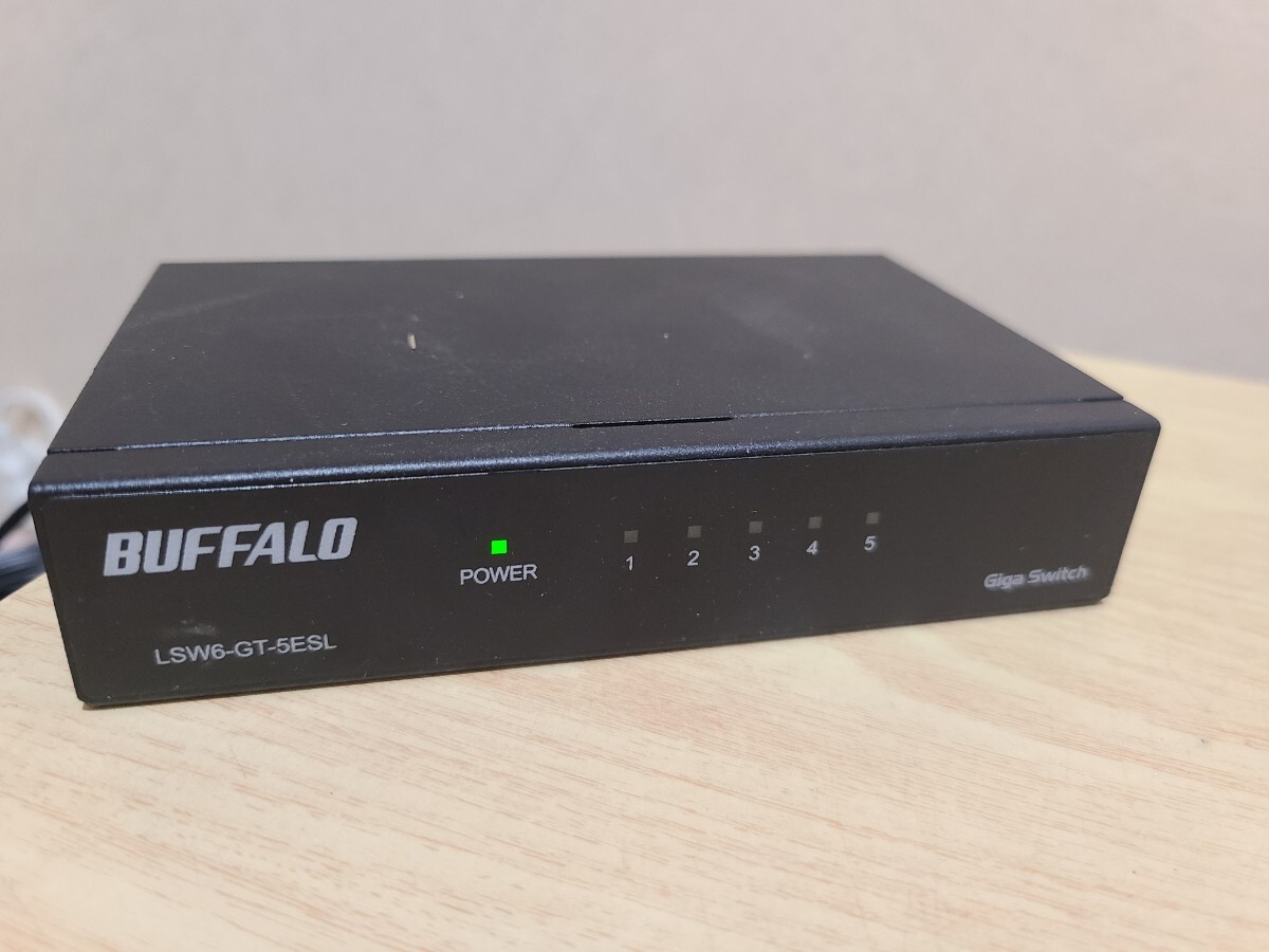 ★バッファロー LSW6-GT-5ESL/NBK スイッチングハブ 金属筐体/電源内蔵モデル 5ポート BUFFALO 通電確認済み拍卖