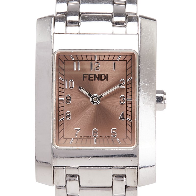 フェンディ オロロジ クラシコ 腕時計 7000L クオーツ ピンク文字盤 ステンレススチール レディース FENDI 【中古】拍卖