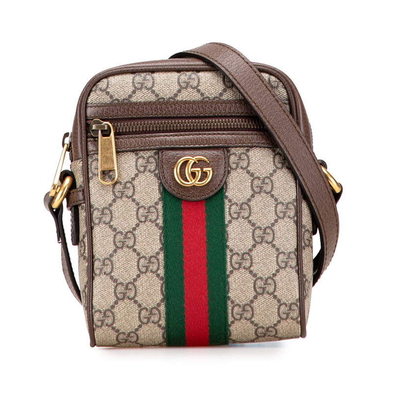 グッチ オフィディア GGスプリーム ショルダーバッグ 598127 ベージュ ブラウン PVC レザー レディース GUCCI 【中古】拍卖