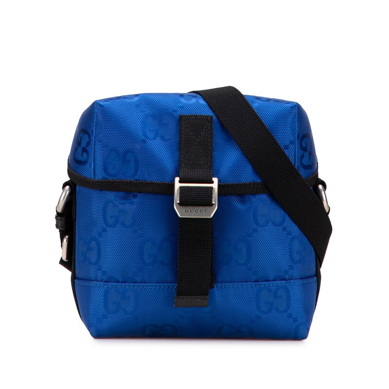 グッチ GGナイロン オフザグリッド ショルダーバッグ 643858 ブルー ブラック ナイロン レディース GUCCI 【中古】拍卖