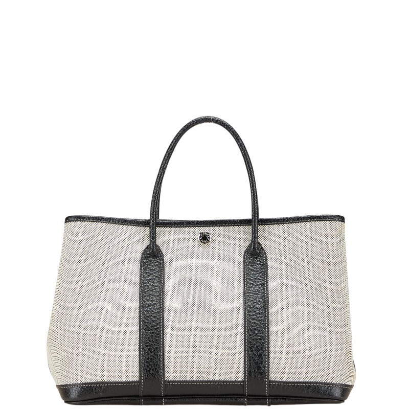 エルメス ガーデンパーティTPM ハンドバッグ トートバッグ グレー ブラック トワルアッシュ レザー レディース HERMES 【中古】拍卖