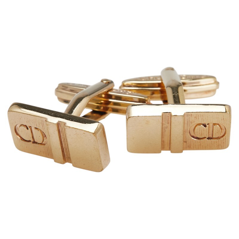 ディオール CDロゴ カフス ゴールド メッキ メンズ Dior 【中古】拍卖