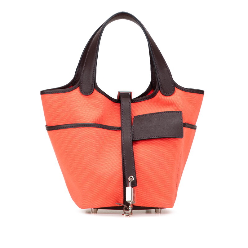 エルメス ピコタンロック カーゴPM ハンドバッグ ローズテキサス ルージュセリエ ピンク ヴォースイフト トワルゴエラン HERMES 【中古】拍卖
