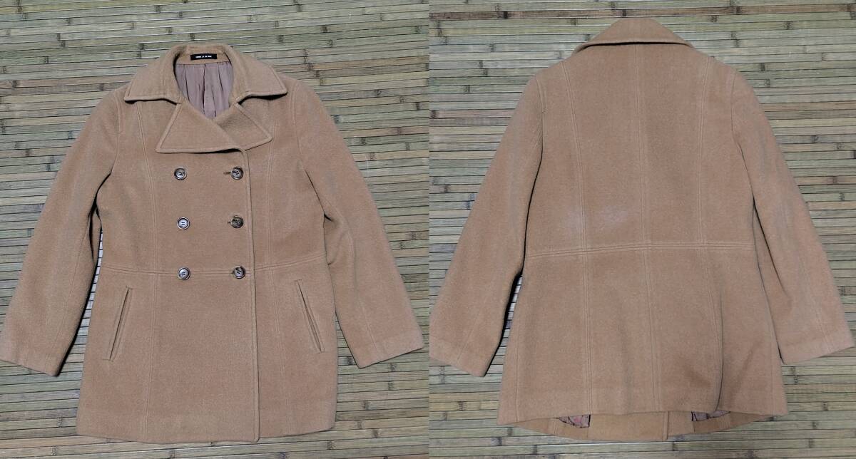 01*【中古】*コムサデモード ウールコート アンゴラ混 上品デザイン ピーコート 11号 送料無料拍卖