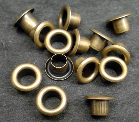 即決/ハトメ・座金付き/アンティーク/内径3.5mm/100組/銅/1番拍卖