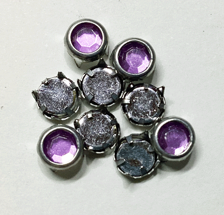 即決/丸形スタッズ/樹脂/紫色/径5.5mm/4爪/100個/PU1拍卖