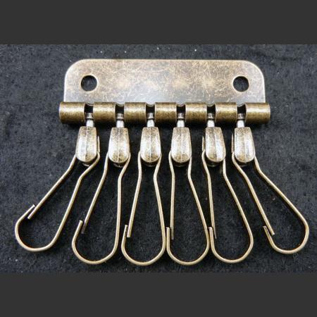 即決/キーホルダー6連/デザインフック式/アンティーク/5個/12番拍卖