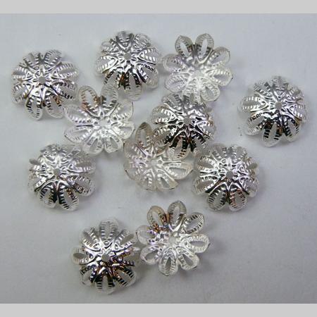 即決/座金キャップ/花型/シルバー/厚5・径12mm/50個/SL2拍卖