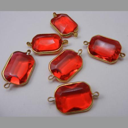 即決/繋ぎビーズ/枠付/スクェア/レッド/25*15mm/10個/RE2拍卖