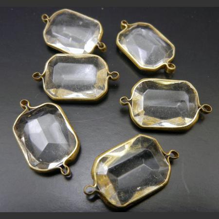 即決/繋ぎビーズ/枠付/スクェア/クリアー/25*15mm/10個/CL2拍卖