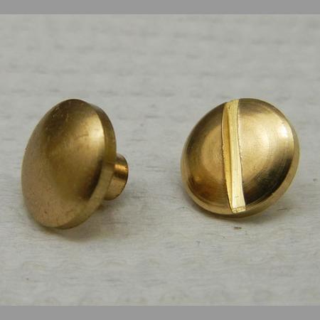 即決☆ネジカシメ☆真鍮製・両弧面☆真鍮生成☆頭径10mm・棒太4mm・棒長4mm☆30組☆K1拍卖