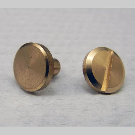 即決☆ネジカシメ☆真鍮製・平面☆真鍮生成☆頭径10mm・棒太4mm・棒長6mm☆30組☆K5拍卖