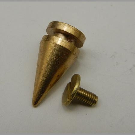 即決☆弾頭鋲・円形&真鍮製☆真鍮生成☆頭径10mm・高さ20mm・ネジ長さ6mm☆10組☆5番拍卖