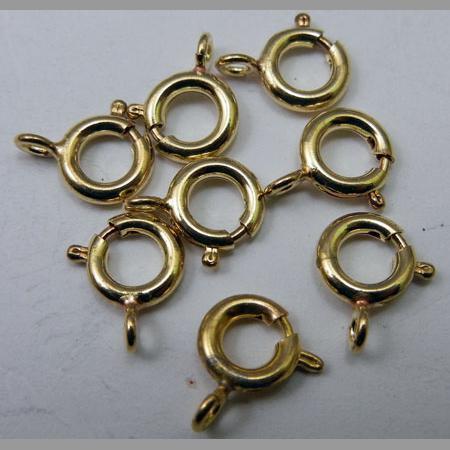 即決/留め具/引き輪/ゴールド生地/径6mmΦ1.6mm/10個/K1拍卖
