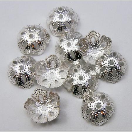 即決/座金キャップ/花型/シルバー/厚5・径13mm/100個/SL3拍卖
