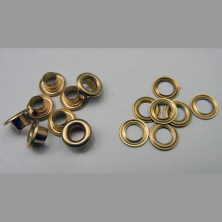 即決/ハトメ・座金付き/生地色/内径5.0mm/100組/銅/3番拍卖