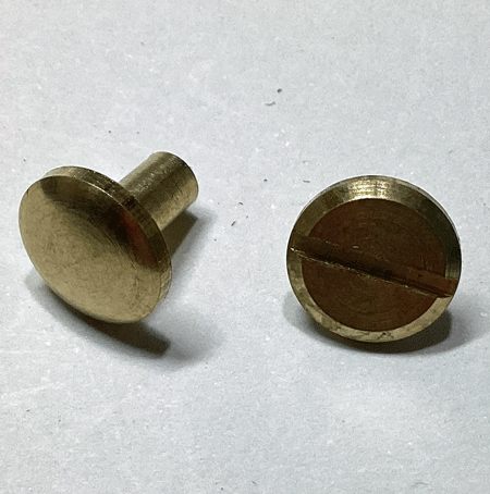 即決☆ネジカシメ☆真鍮製・単弧面☆真鍮生成☆頭径10mm・棒太4mm・棒長7mm☆10組☆K4拍卖