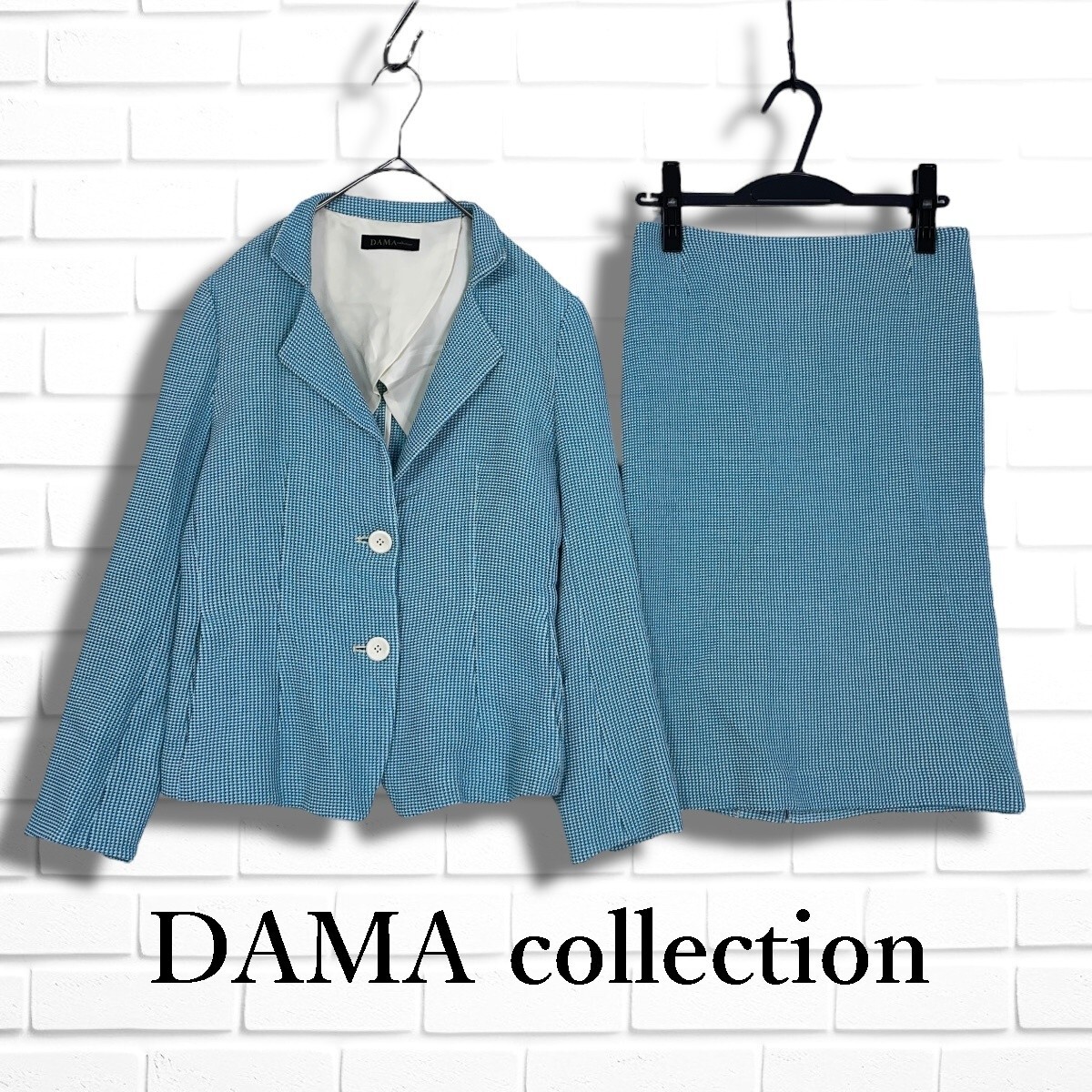 ◆美品◆ DAMA collection ダーマコレクション フォーマル セットアップ 通年 ツイード スカート スーツ レディース 9 61-89 0445I□拍卖
