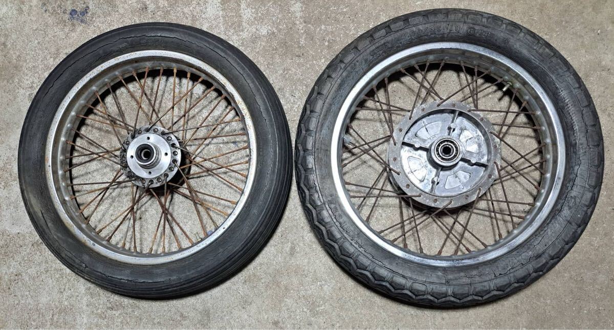 カワサキ KH SS系 ホイール 前後セット 250SS 350SS 400SS KH250 KH400 フロント ドラム 拍卖