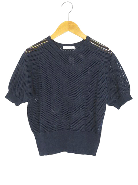 マカフィー MACPHEE トゥモローランド リネンメッシュ ハーフスリーブ プルオーバー カットソー 12-02-42-02505 ネイビー size S拍卖