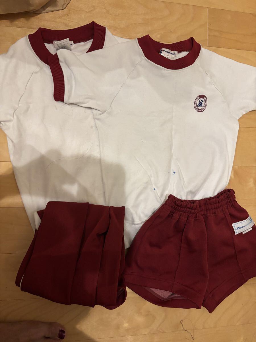 渋谷幼稚園体操服4点セット120○Tシャツ2枚&短パン2枚&ズボン1枚 体操着 上下セット拍卖