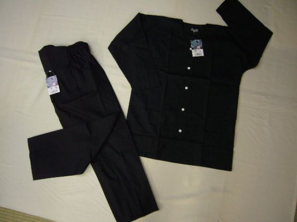 ダボシャツ上下3L黒新品T/C送料税込拍卖