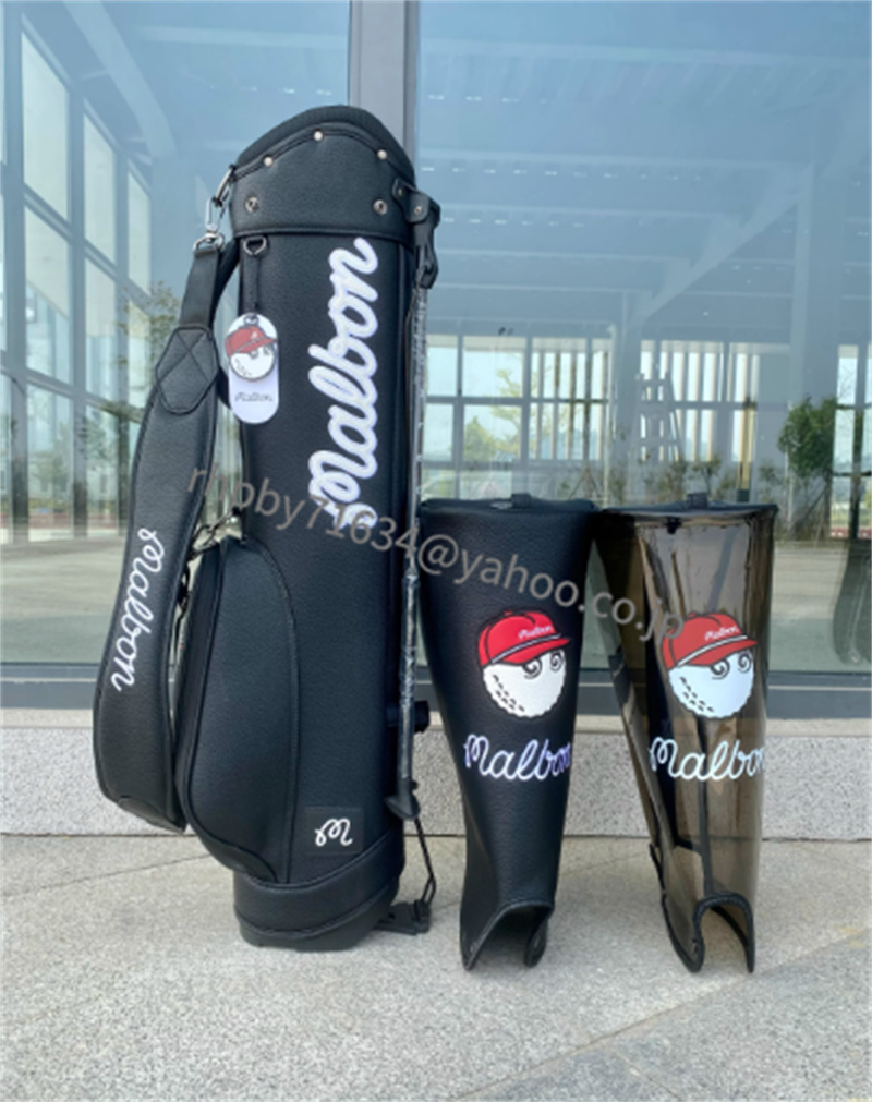 Malbon golf キャディバッグ ヘッド2種類付き 3-way ゴルフバッグ ブラック●RH117拍卖