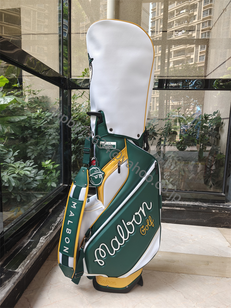 新入荷マルボンゴルフ Malbon golf スタンドバッグ キャディバッグ ダブルフードカバー ゴルフ グリンー ●RH118拍卖