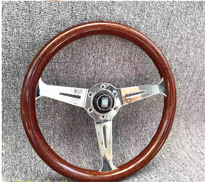 希少 ステアリング MOMO 競技用改装ハンドル 木目調 ウッド  14インチ スポーツステアリング ホイール●RH069拍卖
