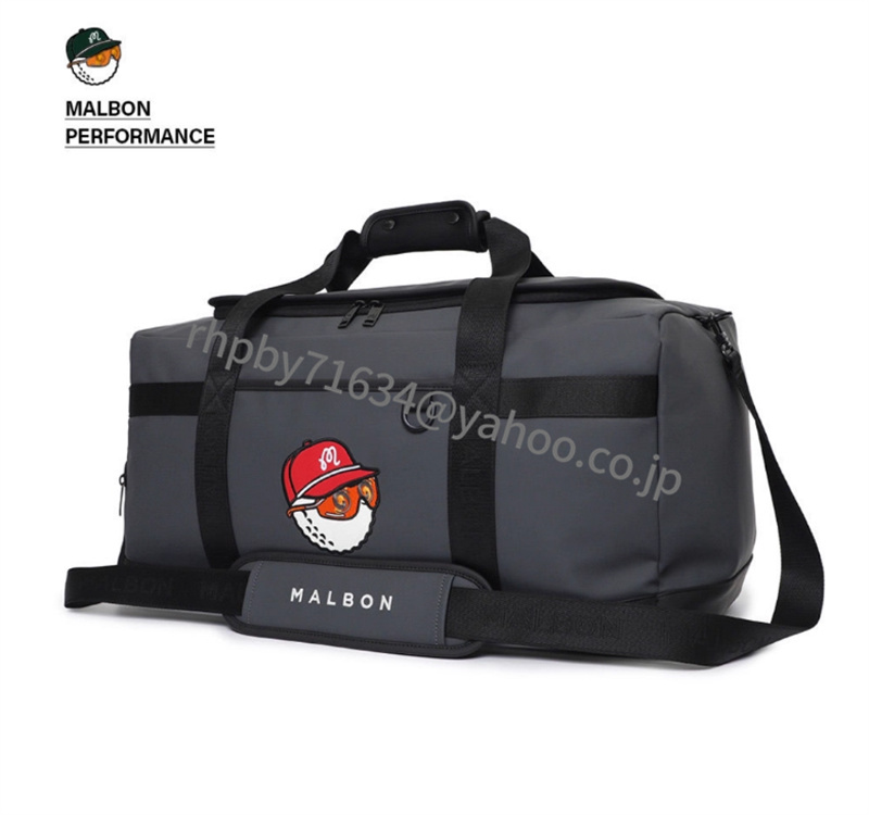 Malbon 新品 マルボンゴルフ 男女兼用 ボストンバッグ人気グレー●RH110拍卖