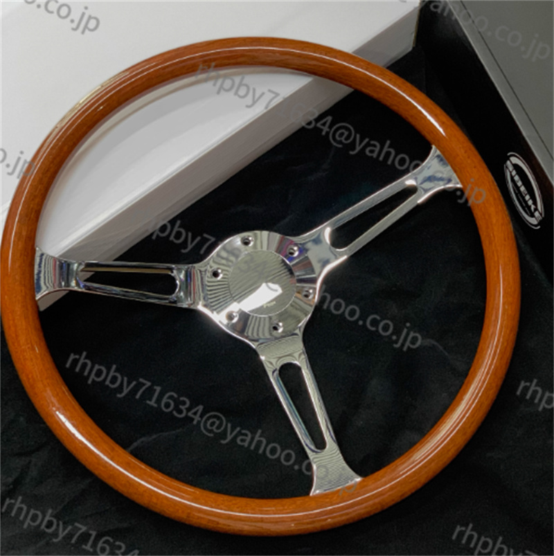 高品質 ステアリングホイール ウッドステアリング クラシック 車 ハンドル15インチ ●RH028拍卖