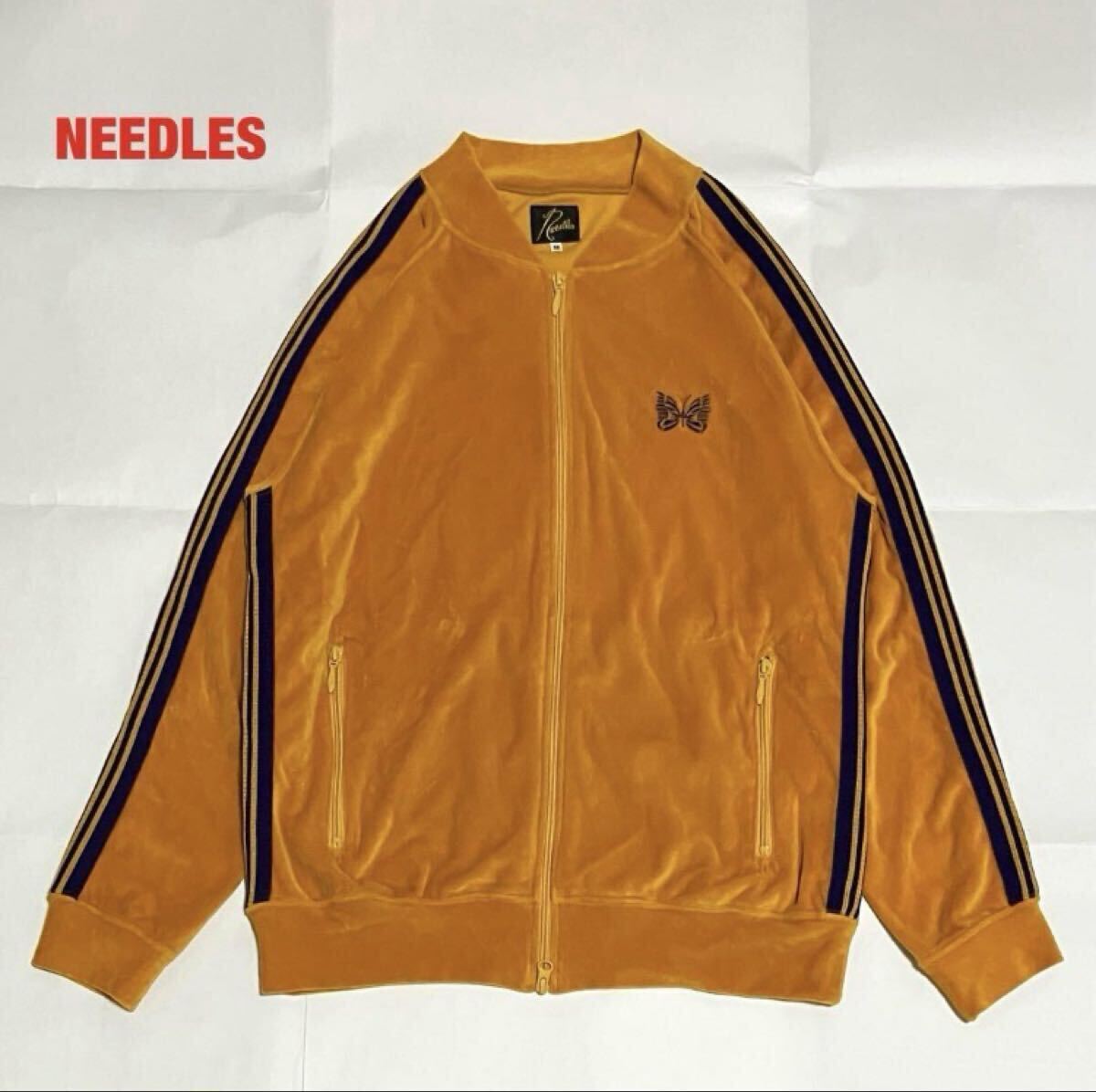 【人気】NEEDLES ニードルス ベロアトラックジャケット 蝶 パピオン 刺繍ロゴ メンズ レディース バイカラー ユニセックス GL220拍卖