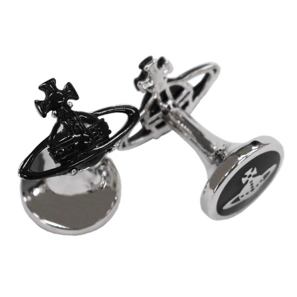 ヴィヴィアン ウエストウッド カフス BCL1010/4 ブラック×シルバー オーブ カフスボタン カフリンクス拍卖