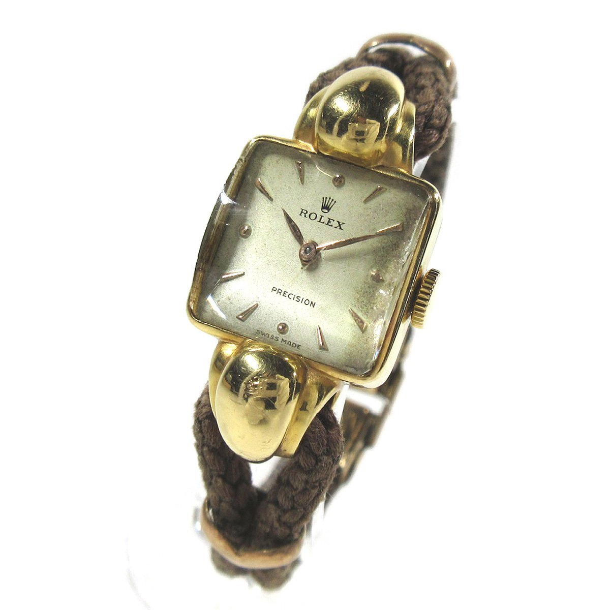 ロレックス 1946年 ヴィンテージ 4291 プレシジョン アイボリー文字盤 手巻 レディース カクテルウォッチ 時計 K18YG R54拍卖
