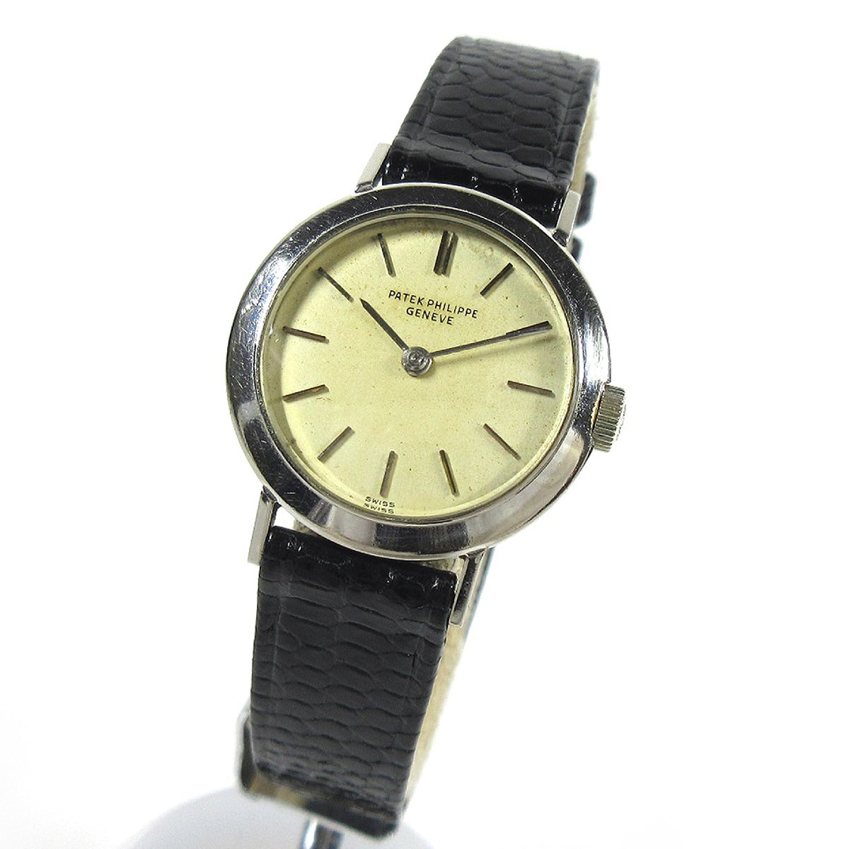 パテック フィリップ 1970年代 ヴィンテージ 3276 カラトラバ シルバー文字盤 レディース 手巻 時計 K18WG cal.8-85拍卖