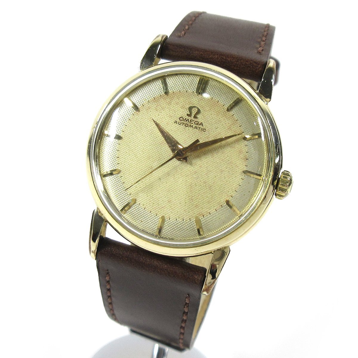 オメガ 1957年 ヴィンテージ 2862/2865 4 SC ノンネーム アイボリーツートン ギョーシェ 32mm メンズ 自動巻 時計 GF A128拍卖