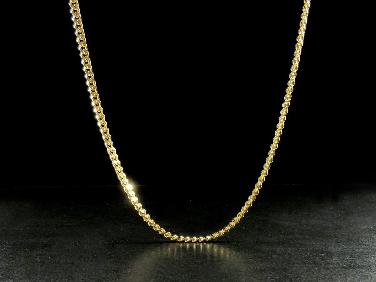 K18YG 喜平2面カット シングル イエローゴールド チェーン ネックレス 40.1cm 幅3.5mm 厚み1.8mm 20.2g J450拍卖