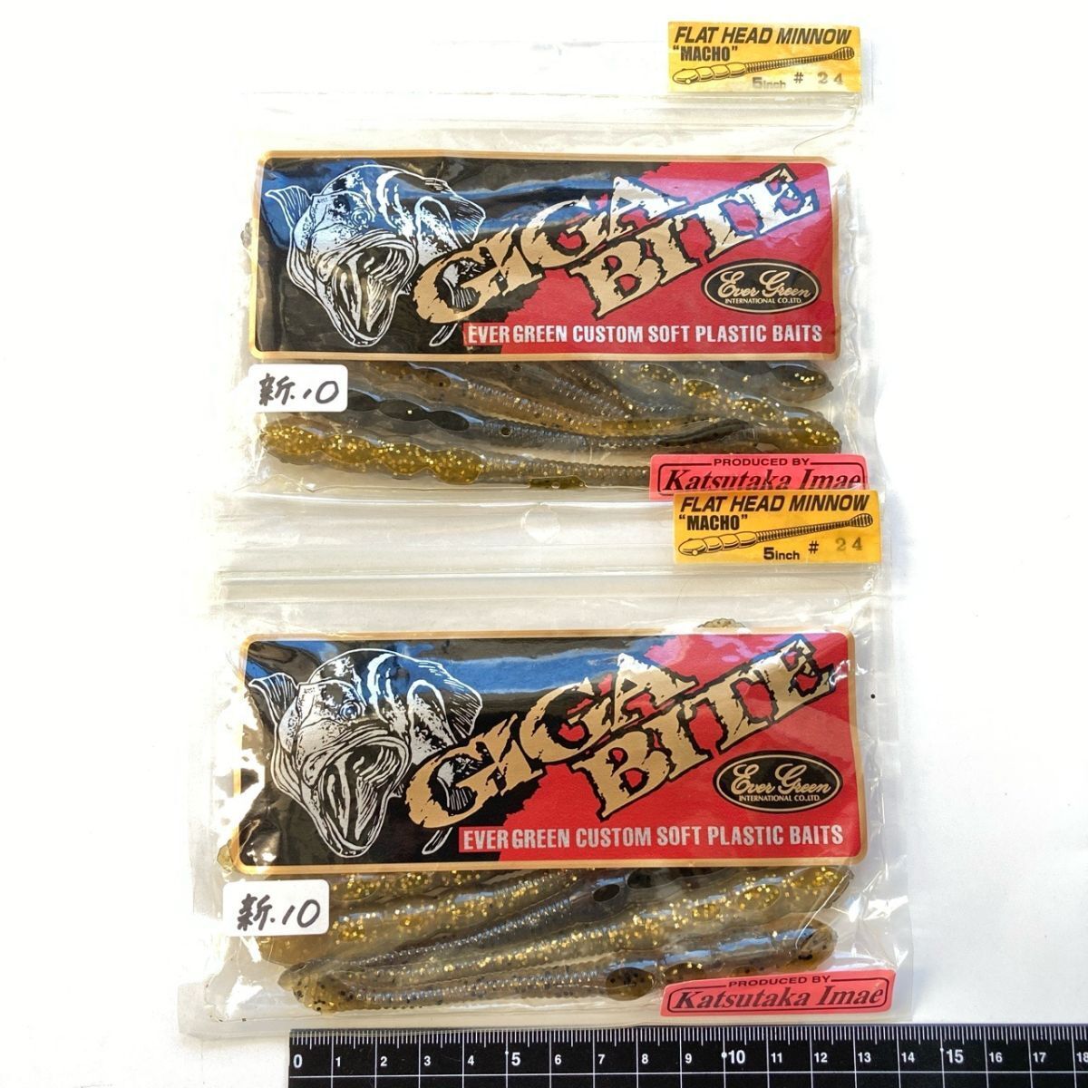 714894 新品 エバーグリーン 5インチ フラットヘッドミノー マッチョ 2パック EVER GREEN FLAT HEAD MINNOW 今江克隆監修 ゴールデンシャ拍卖