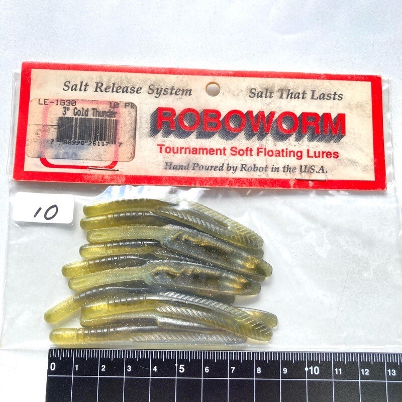 814658 新品 ロボワーム リーチ 3インチ 10本 #ゴールドサンダー ROBOWORM LEECH バス釣り ダウンショット系拍卖