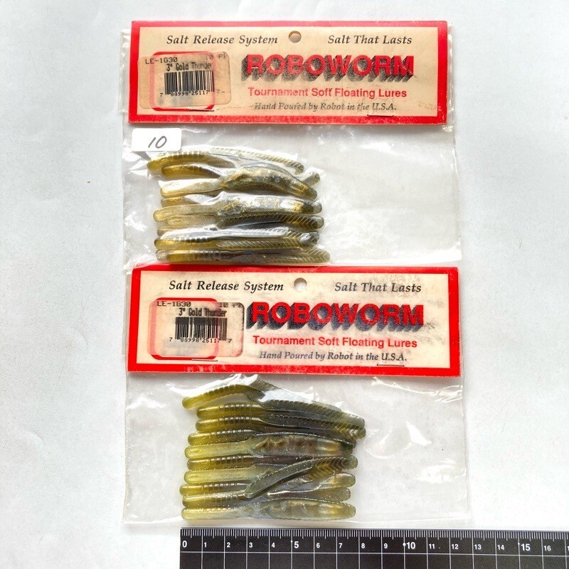 814661 新品 ロボワーム リーチ 3インチ 2パック #ゴールドサンダー ROBOWORM LEECH バス釣り ダウンショット系拍卖