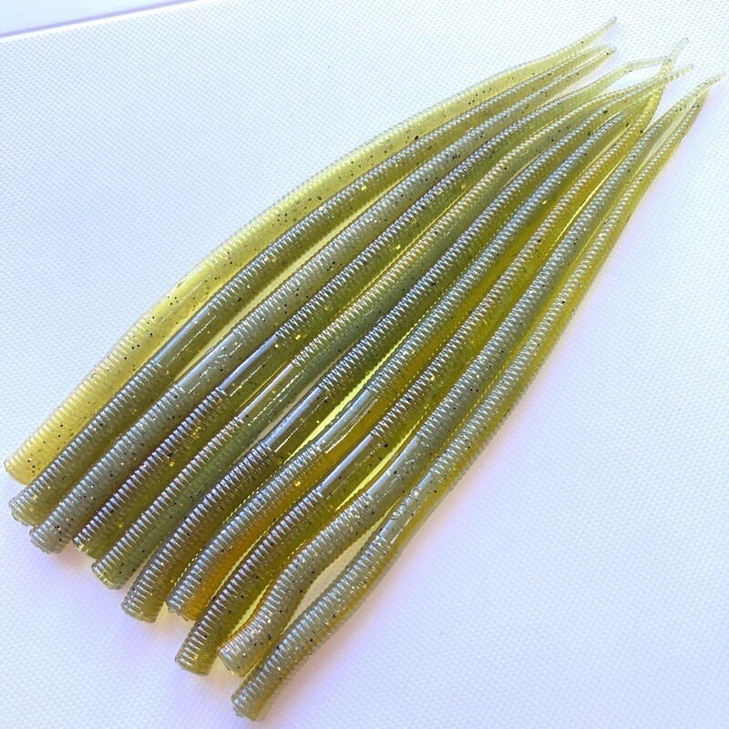 814739 ゲーリーヤマモト 6.75インチ プロセンコー 10本 GARY YAMAMOTO PRO-SENKO #323 ウォーターメロン/ブラック&ゴールドフレーク?拍卖