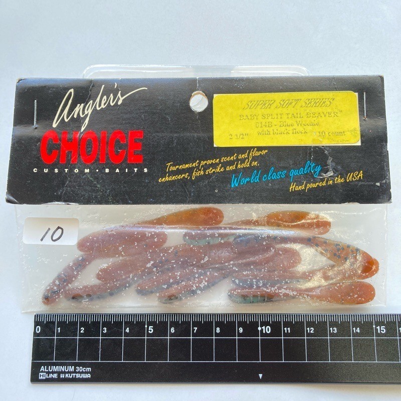 814743 新品 アングラーズチョイス ベビースプリットテールビーバー 10本 #ブルーウィニーブラックFL ANGLER'S CHOICE 上州屋 オールド品拍卖