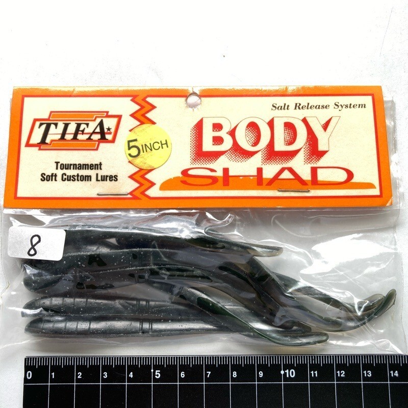 814909 新品 ティファ ボディシャッド 5インチ 8本 #ブラックスモーク TIFA BODY SHAD ボディーシャッド オールド品拍卖
