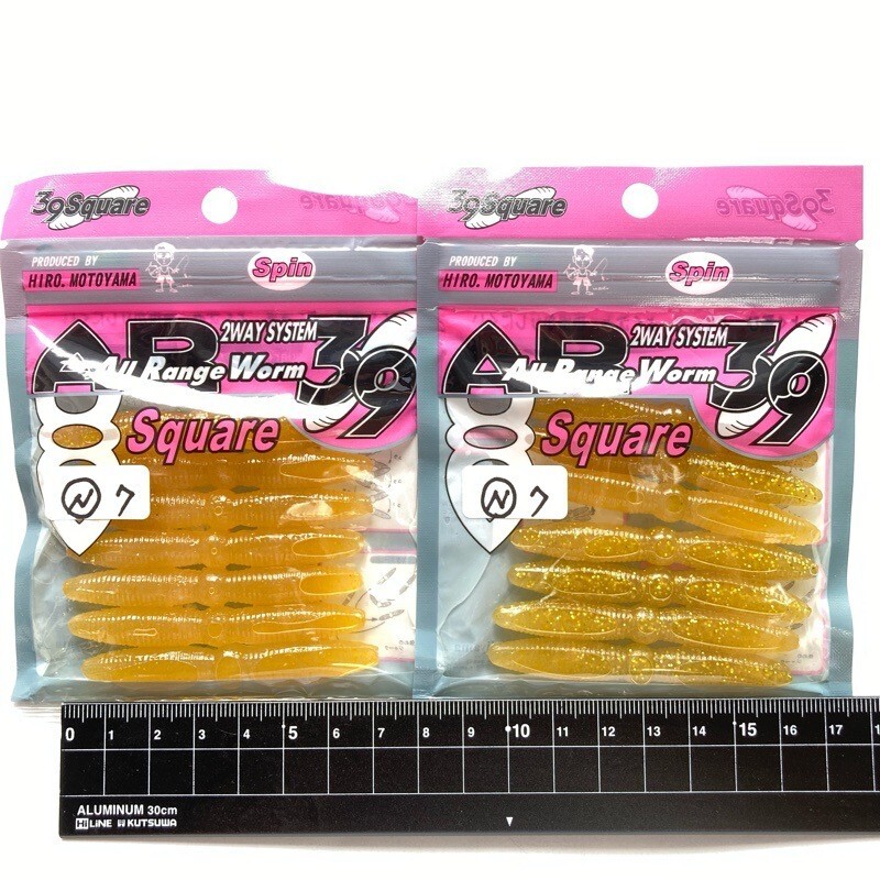 814916 新品 フジヤマ Spin AR-39 スクエア 2パック オールレンジワーム 希少入手困難品 本山博之 監修 カラーが混じってる感じちょい安で拍卖